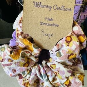 Whimsy Creations Floral Hair Scrunchie large